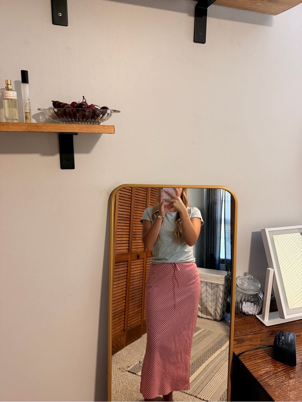 wild fable Red Gingham Maxi Skirt